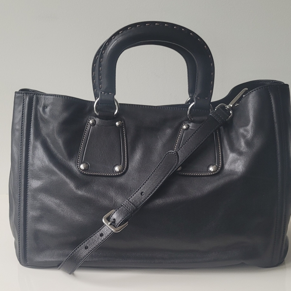 PRADA Rare Nocciolo Soft Calf Leather Black Bag - Picture 4 of 14